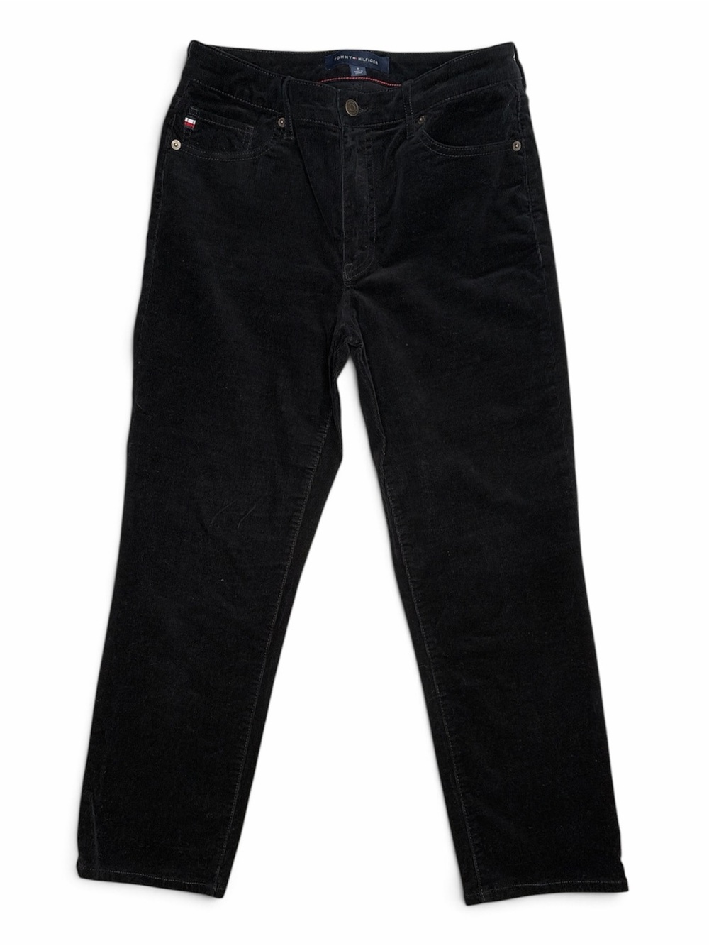 Tommy Hilfiger Tribeca Straight Ankle Black Corduroy Pant Size 8